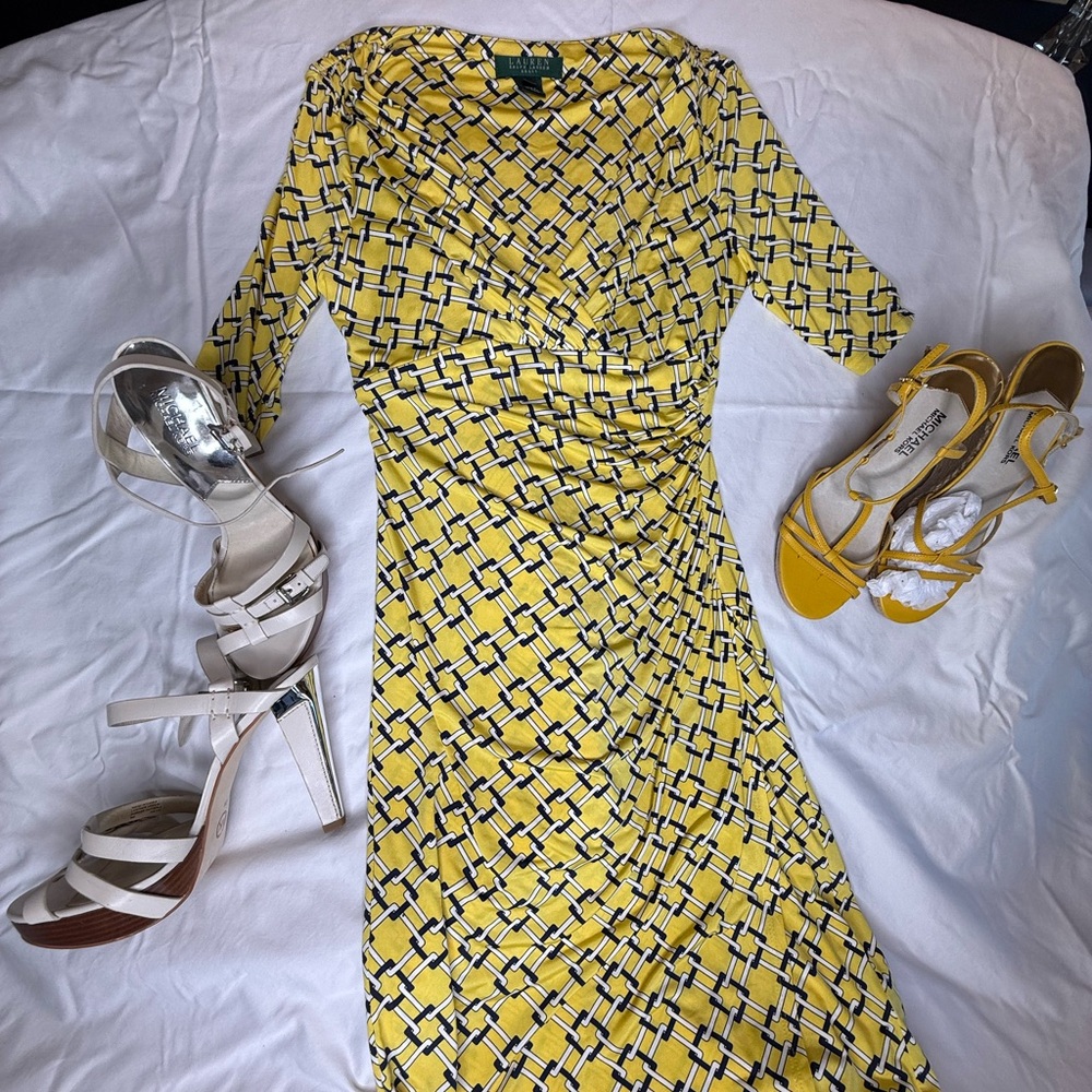 Ralph Lauren NWT dress size 4 with yellow shoes